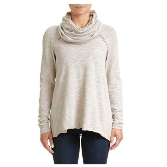 Free People Beach Cocoon Cowl Neck Pullover Sweater Beige Size XS/S - Picture 7 of 7